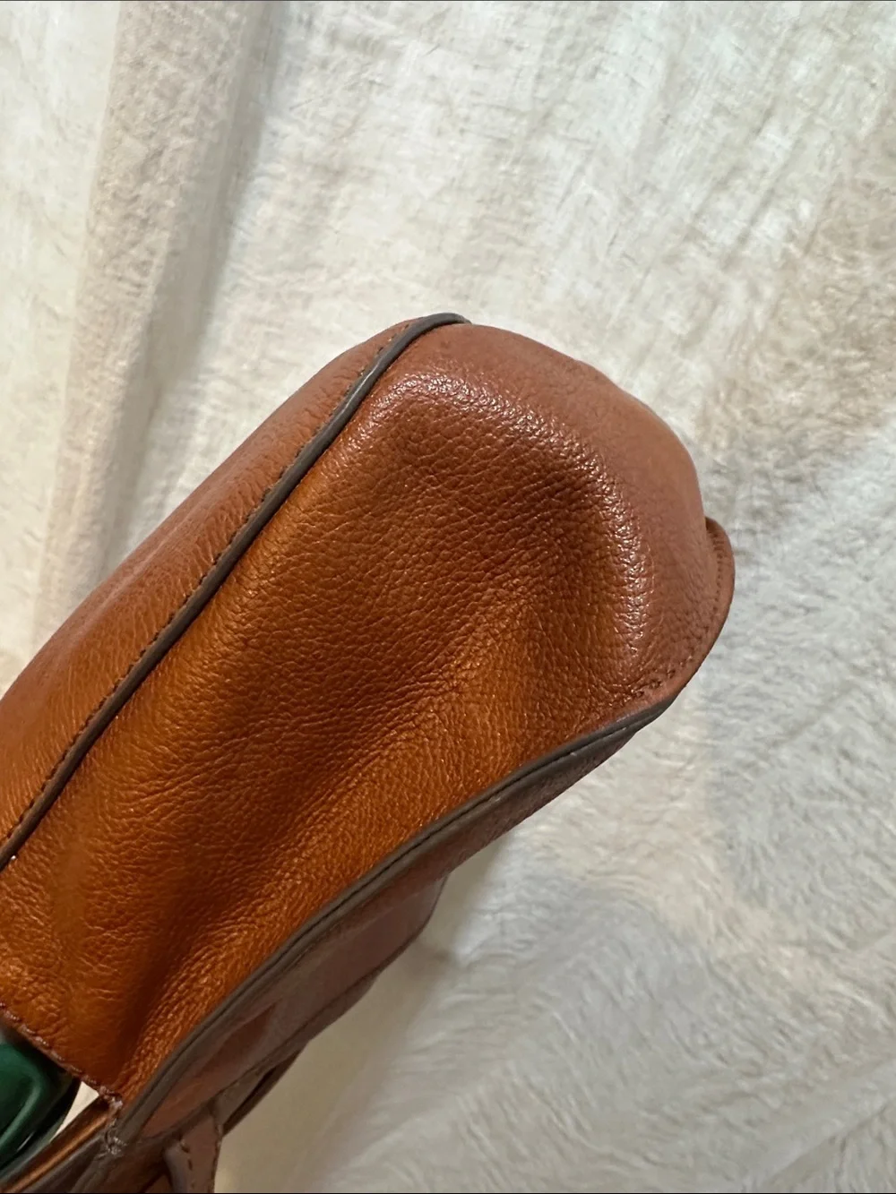 Vintage Harper Fossil Brown Leather Crossbody Bag